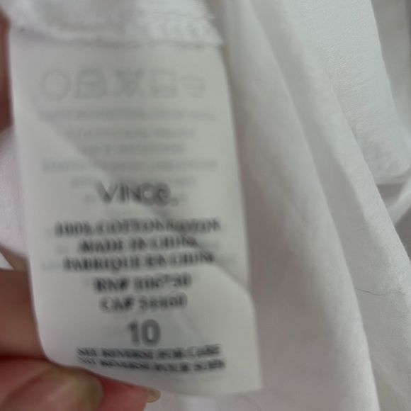 Vince White Pintuck Pleated Sheer Button Down Shirt 10 - Picture 6 of 6